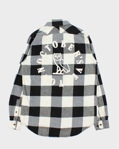 October's Very Own OVO Buffalo Plaid Oversized Long Sleeve Flannel Shirt - S