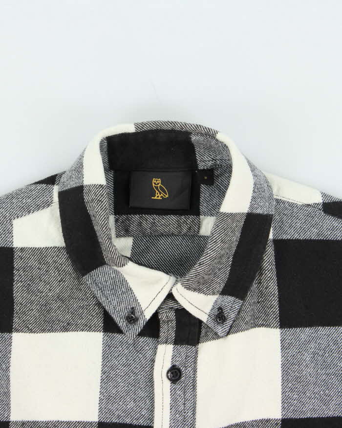 October's Very Own OVO Buffalo Plaid Oversized Long Sleeve Flannel Shirt - S