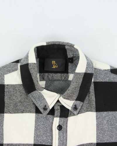 October's Very Own OVO Buffalo Plaid Oversized Long Sleeve Flannel Shirt - S