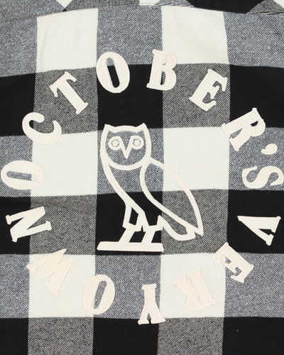 October's Very Own OVO Buffalo Plaid Oversized Long Sleeve Flannel Shirt - S