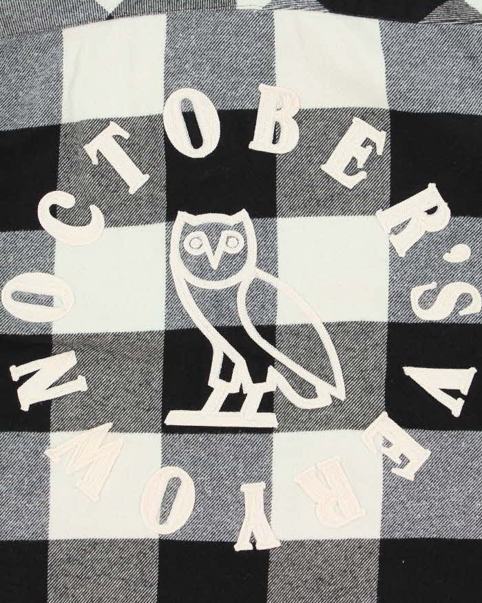 October's Very Own OVO Buffalo Plaid Oversized Long Sleeve Flannel Shirt - S