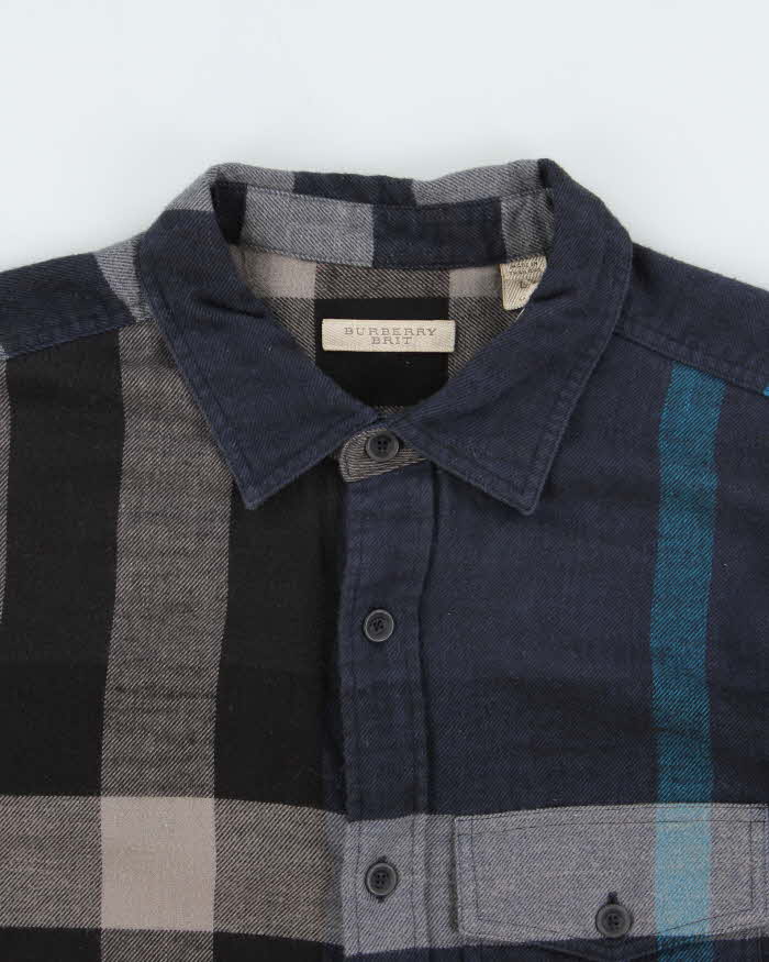 Vintage 00s Burberry Brit Novacheck Cotton Long Sleeve Flannel Shirt - L
