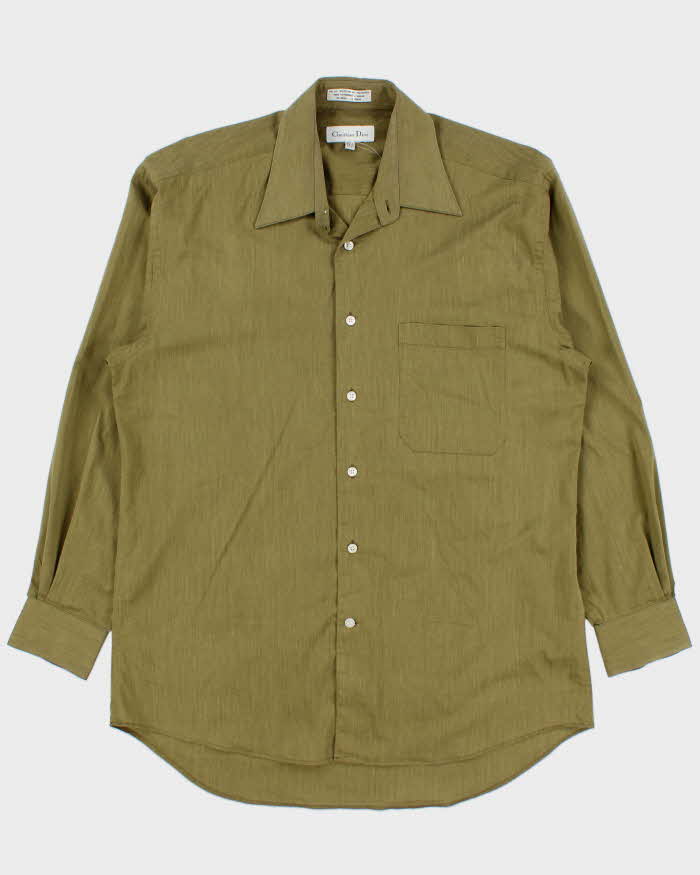 Vintage 1990s Christian Dior Satin Long Sleeve Shirt - L