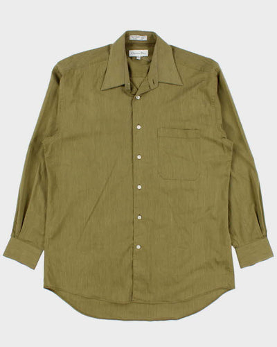 Vintage 1990s Christian Dior Satin Long Sleeve Shirt - L