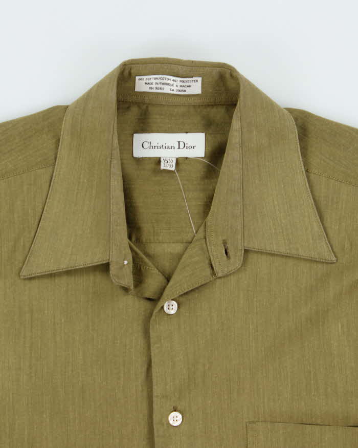 Vintage 1990s Christian Dior Satin Long Sleeve Shirt - L