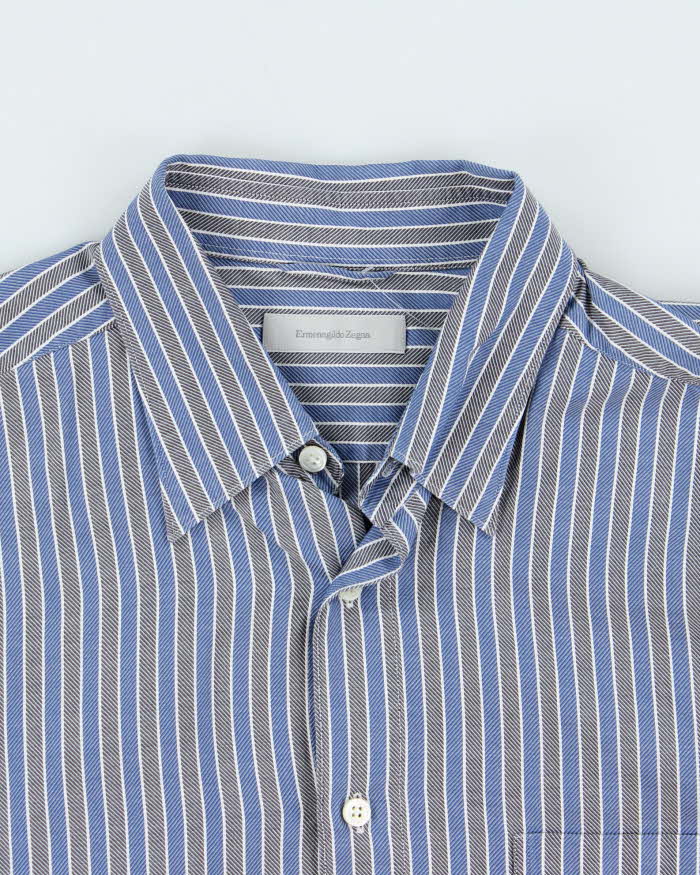 Vintage 00s Ermenegildo Zegna Striped Long Sleeve Shirt - XL