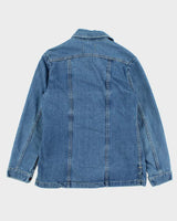Vintage 1970s Wrangler Dog Tooth Collar Snap Button Denim Over Shirt - S
