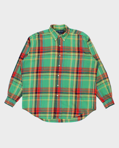 Vintage 1990s Polo Ralph Lauren Blake Plaid Oversized Flannel Long Sleeve Shirt - L