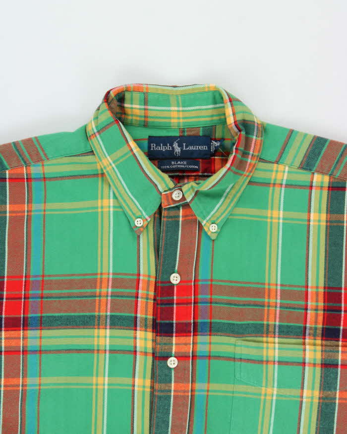 Vintage 1990s Polo Ralph Lauren Blake Plaid Oversized Flannel Long Sleeve Shirt - L