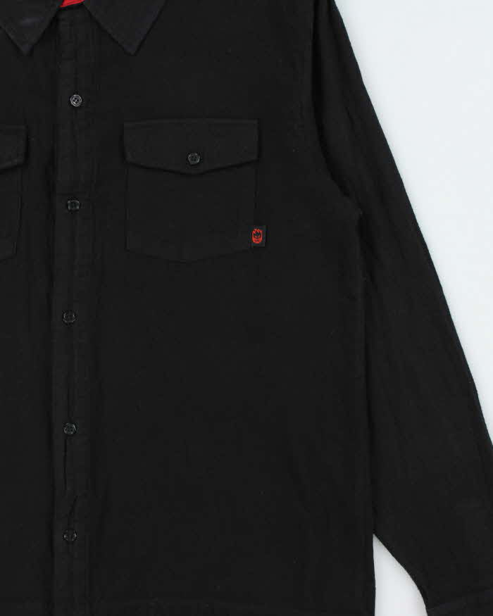 Vintage 00s Spitfire Wheels Old E Embroidered Flannel Long Sleeve Shirt - L