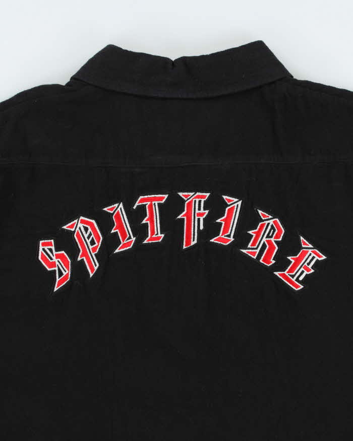Vintage 00s Spitfire Wheels Old E Embroidered Flannel Long Sleeve Shirt - L