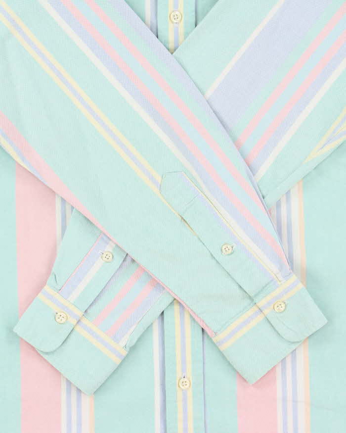 Vintage 1990s Polo Ralph Lauren Multicoloured Pastel Striped Long Sleeve Shirt - M