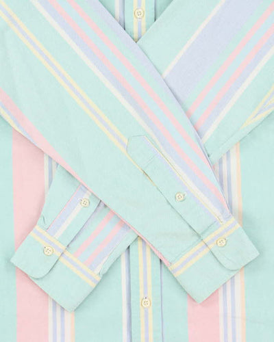 Vintage 1990s Polo Ralph Lauren Multicoloured Pastel Striped Long Sleeve Shirt - M