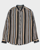 Vintage Y2K 00s Dolce &amp; Gabbana Striped Sheer Cotton Long Sleeve Shirt - L