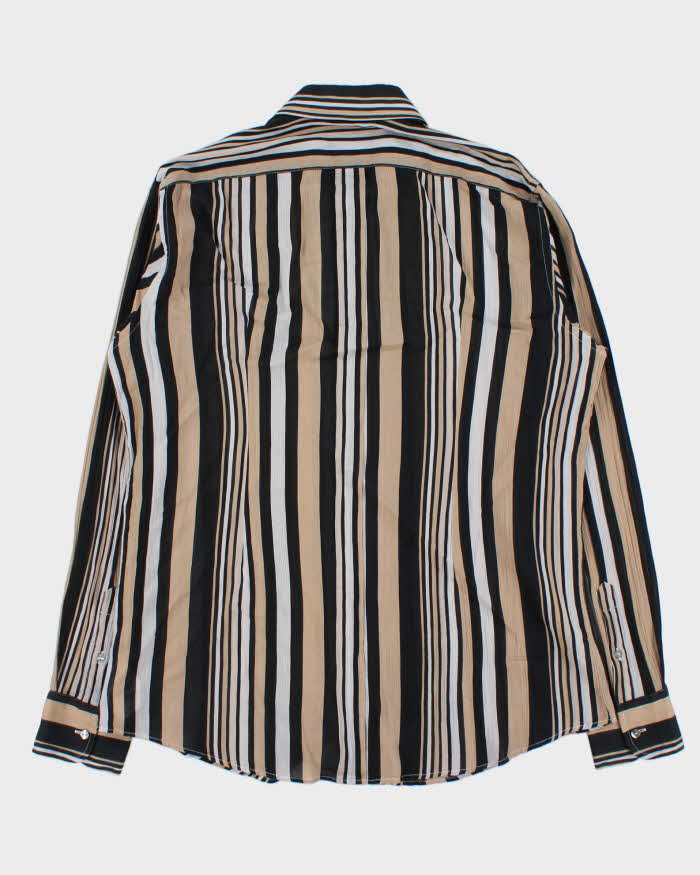 Vintage Y2K 00s Dolce &amp; Gabbana Striped Sheer Cotton Long Sleeve Shirt - L