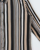 Vintage Y2K 00s Dolce &amp; Gabbana Striped Sheer Cotton Long Sleeve Shirt - L