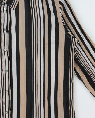 Vintage Y2K 00s Dolce & Gabbana Striped Sheer Cotton Long Sleeve Shirt - L
