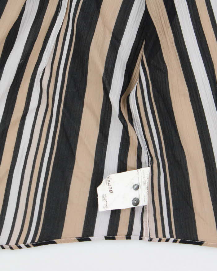 Vintage Y2K 00s Dolce &amp; Gabbana Striped Sheer Cotton Long Sleeve Shirt - L