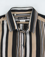 Vintage Y2K 00s Dolce &amp; Gabbana Striped Sheer Cotton Long Sleeve Shirt - L