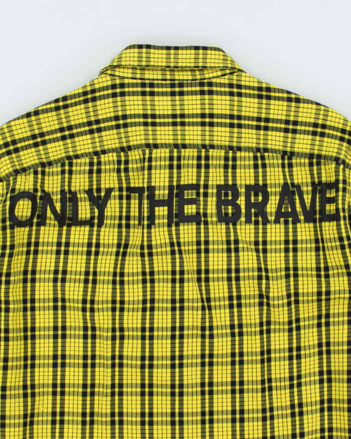 Vintage Diesel Only The Brave Print Flannel Long Sleeve Shirt - L