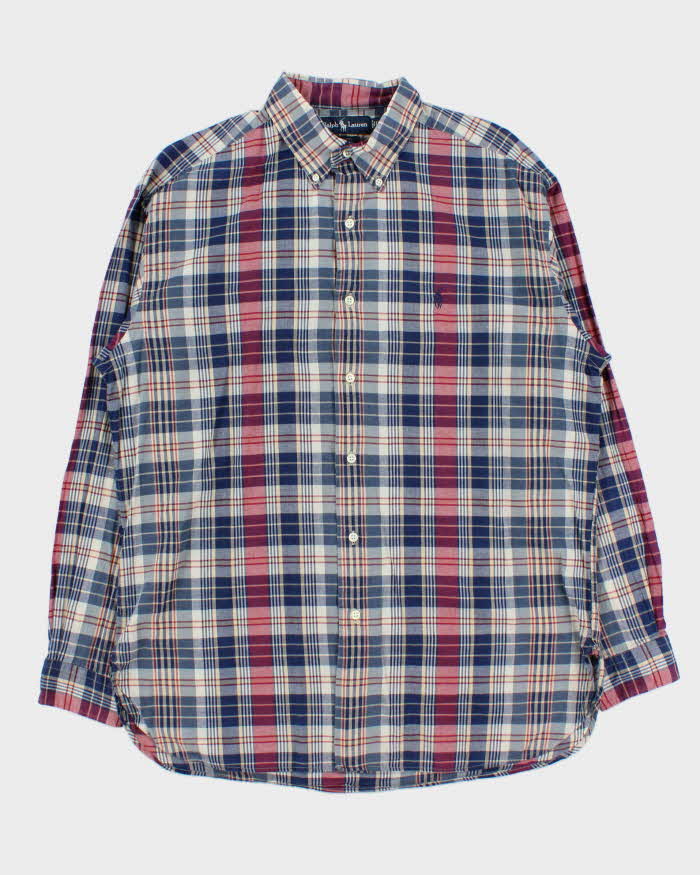 Vintage 1990s Polo Ralph Lauren Mcmeel Soft Cotton Plaid Long Sleeve Shirt - L