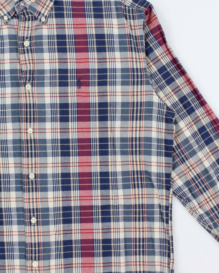 Vintage 1990s Polo Ralph Lauren Mcmeel Soft Cotton Plaid Long Sleeve Shirt - L