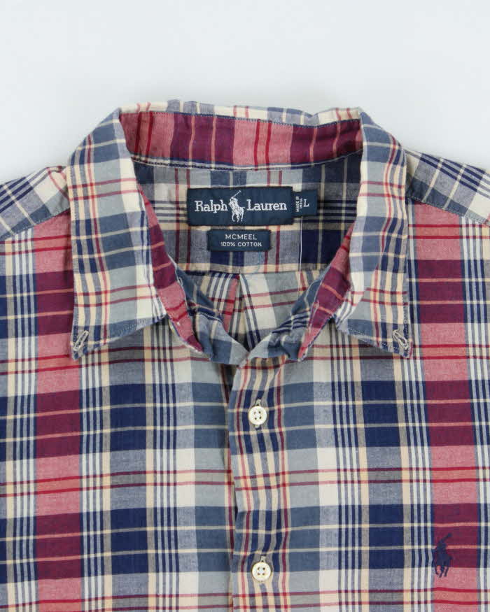 Vintage 1990s Polo Ralph Lauren Mcmeel Soft Cotton Plaid Long Sleeve Shirt - L