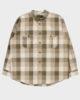 Vintage Filson Feather Cloth Khaki Olive Long Sleeve Flannel Shirt - XL