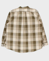 Vintage Filson Feather Cloth Khaki Olive Long Sleeve Flannel Shirt - XL