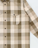 Vintage Filson Feather Cloth Khaki Olive Long Sleeve Flannel Shirt - XL