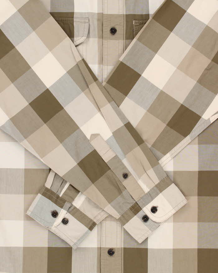 Vintage Filson Feather Cloth Khaki Olive Long Sleeve Flannel Shirt - XL