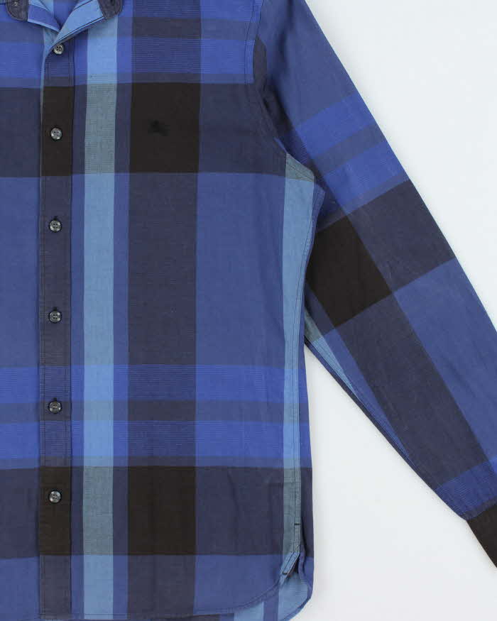 Vintage Burberry Nova Check Cotton Linen Blend Long Sleeve Shirt - L