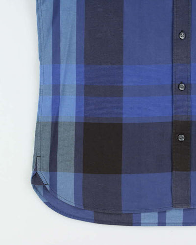 Vintage Burberry Nova Check Cotton Linen Blend Long Sleeve Shirt - L