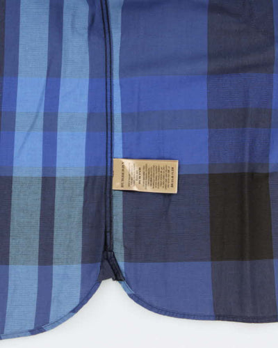 Vintage Burberry Nova Check Cotton Linen Blend Long Sleeve Shirt - L