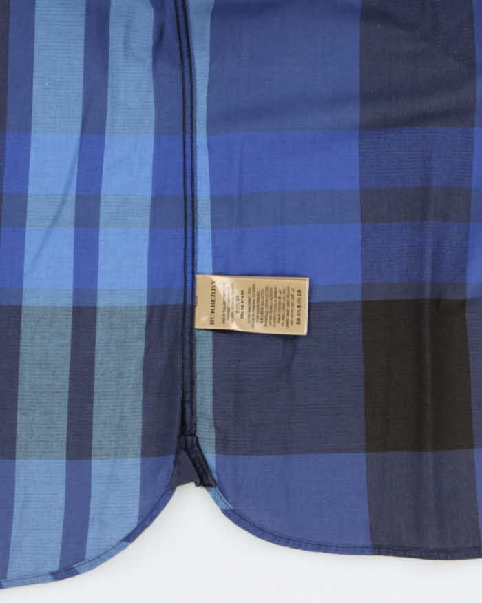Vintage Burberry Nova Check Cotton Linen Blend Long Sleeve Shirt - L
