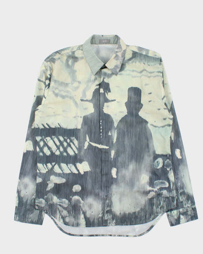 AW2021 Dior x Peter Doig Silk Blend Graphic Long Sleeve Button Down Shirt - L