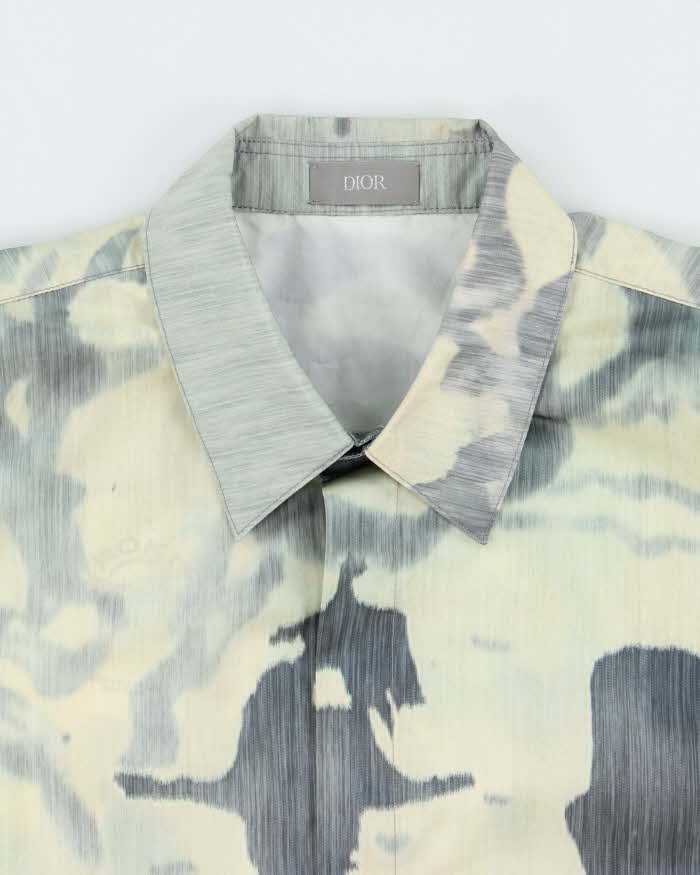 AW2021 Dior x Peter Doig Silk Blend Graphic Long Sleeve Button Down Shirt - L
