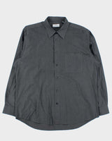Vintage 1990s Courreges Grey Shimmer Long Sleeve Shirt - XL