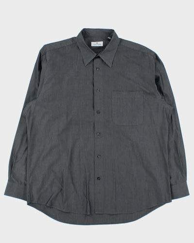 Vintage 1990s Courreges Grey Shimmer Long Sleeve Shirt - XL