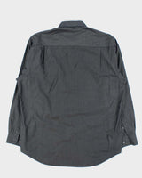 Vintage 1990s Courreges Grey Shimmer Long Sleeve Shirt - XL
