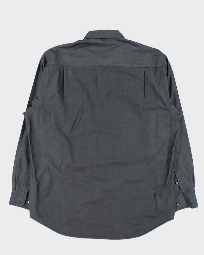 Vintage 1990s Courreges Grey Shimmer Long Sleeve Shirt - XL