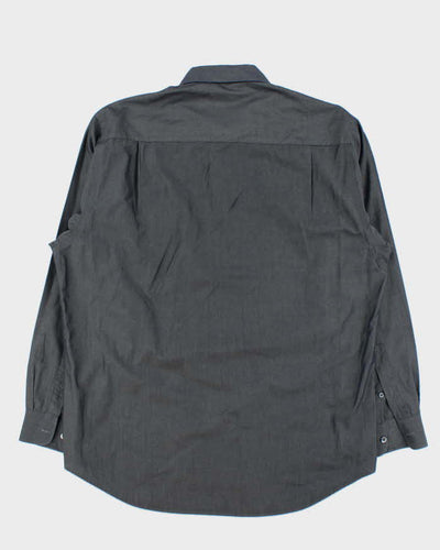 Vintage 1990s Courreges Grey Shimmer Long Sleeve Shirt - XL