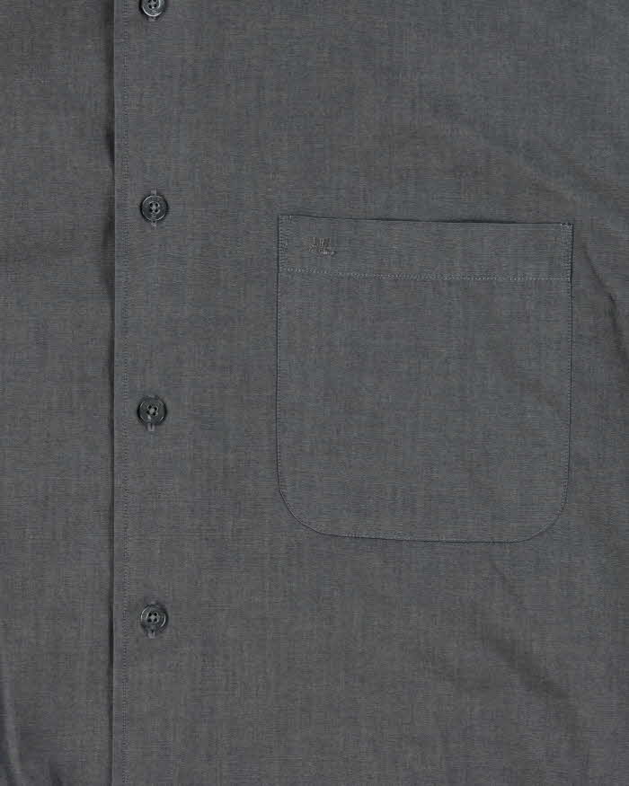 Vintage 1990s Courreges Grey Shimmer Long Sleeve Shirt - XL