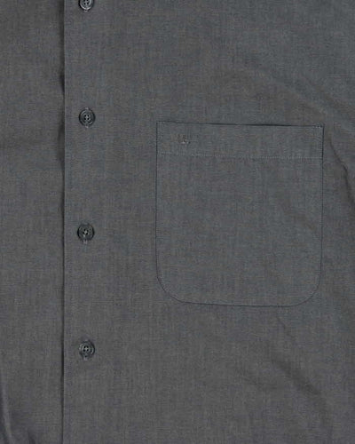 Vintage 1990s Courreges Grey Shimmer Long Sleeve Shirt - XL