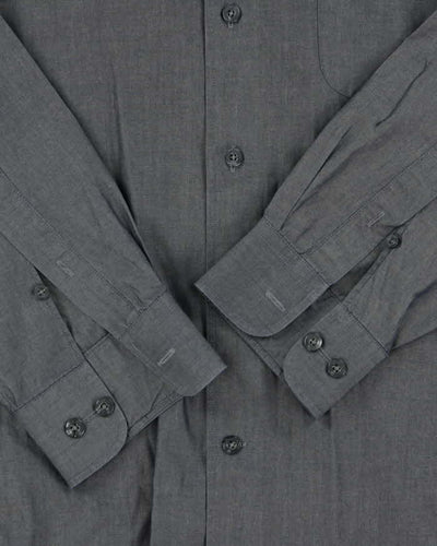 Vintage 1990s Courreges Grey Shimmer Long Sleeve Shirt - XL