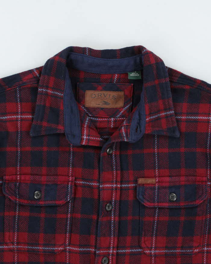 Vintage 00s Orvis Plaid Heavyweight Flannel Long Sleeve Over Shirt - L