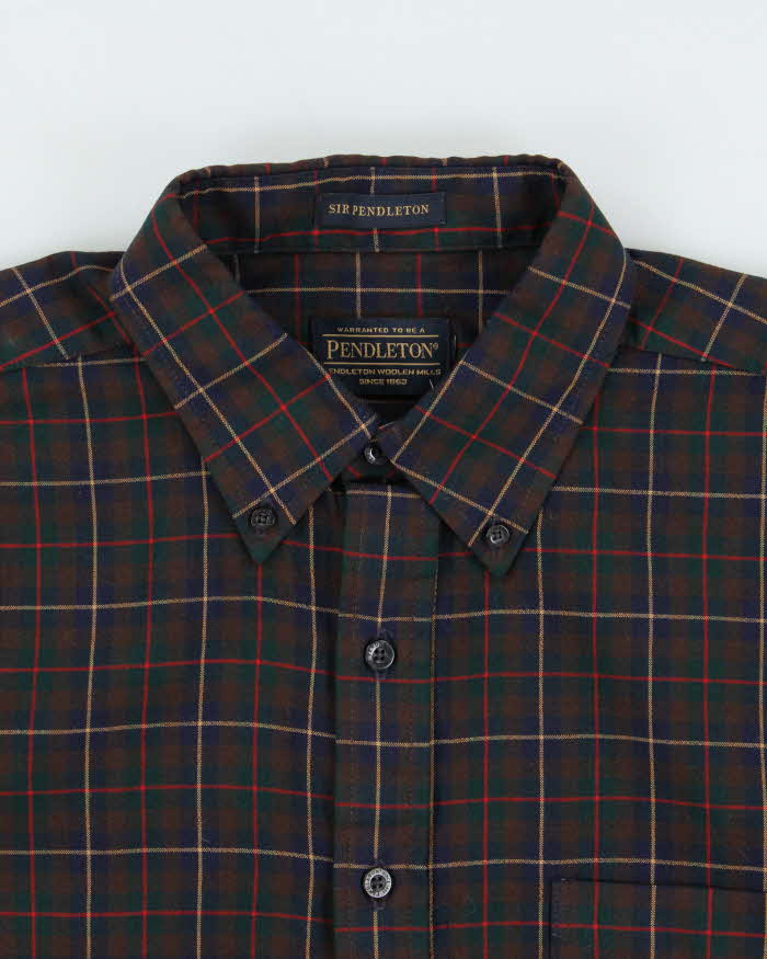 Vintage Pendleton Macleod Of Harris Tartan Wool Flannel Long Sleeve Shirt - L