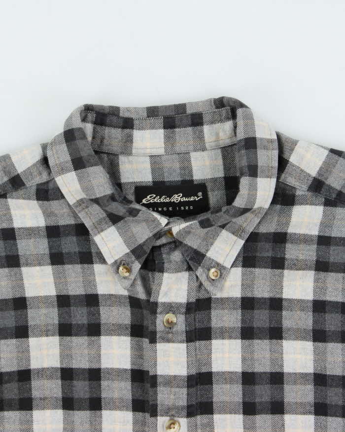 Vintage 00s Eddie Bauer Heavyweight Plaid Flannel Long Sleeve Shirt - XL