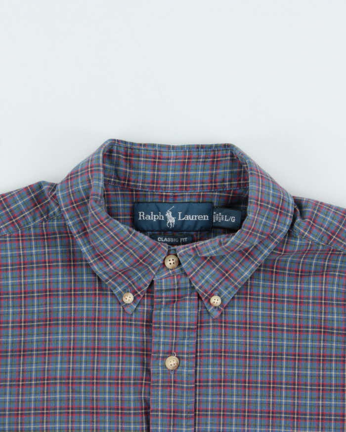 Vintage 00s Polo Ralph Lauren Plaid Classic Fit Long Sleeve Shirt - L