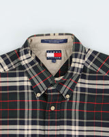Vintage 1990s Tommy Hilfiger Tartan Oversized Long Sleeve Shirt - L